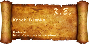 Knoch Bianka névjegykártya